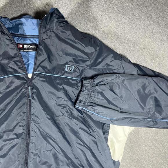 Wilson Men's Golf Windbreaker Jacket XL Black with Blue Trim Mens size XL - Picture 2 of 7